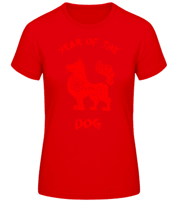 Chinese Zodiac Year Of The Dog - Dámské basic tričko - Červená - Napřed