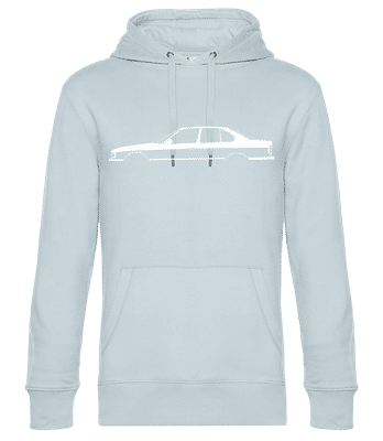 'BMW M5 E34' Silhouette - Sweat à capuche premium Unisexe - Bleu clair - Devant