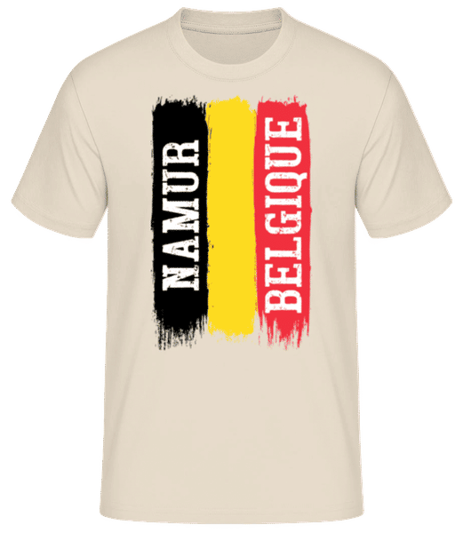 Aperçu: Namur Belgique Sud Drapeau - T-shirt standard Homme - Crème - Devant