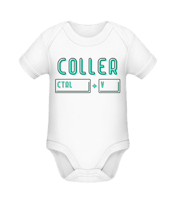 Coller Ctrl + V - Body manches courtes bio - Blanc - Devant