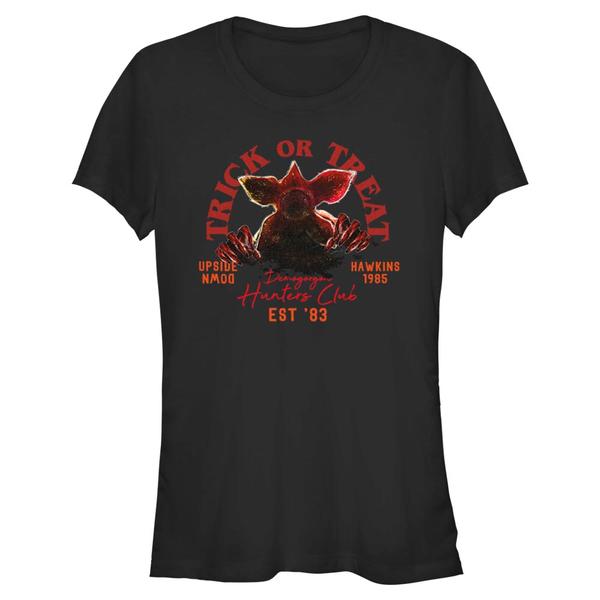 Preview: Netflix - Stranger Things - Demogorgon Trick Or Treat Hunters - Halloween - Women's T-Shirt - Black - Front