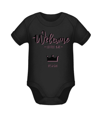 Welcome It´s A Girl - Body ecológico para bebé - Negro - delante