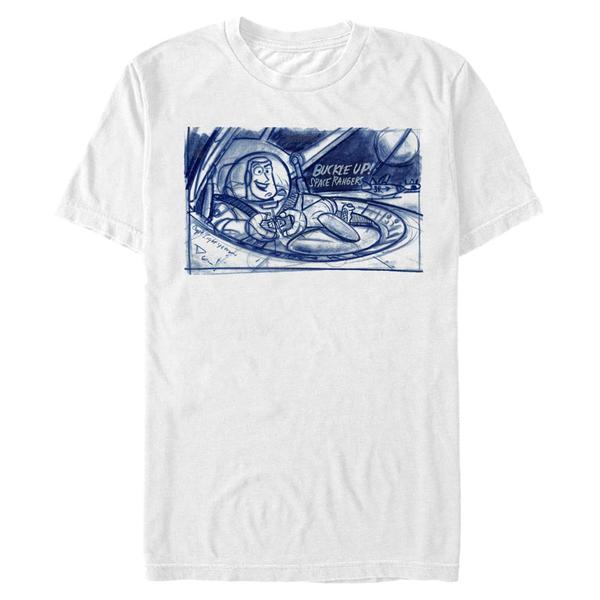 Aperçu: Pixar - Toy Story - Buzz l'Éclair Buckle Up - Homme T-shirt - Blanc - Devant