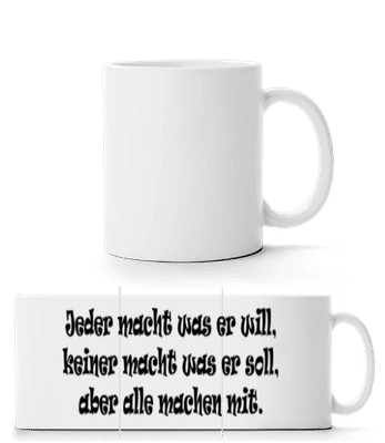 Alle Machen Mit - Panoramatasse - Weiß - Vorne