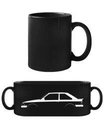 'Ford Escort RS Turbo' Silhouette · Schwarze Tasse