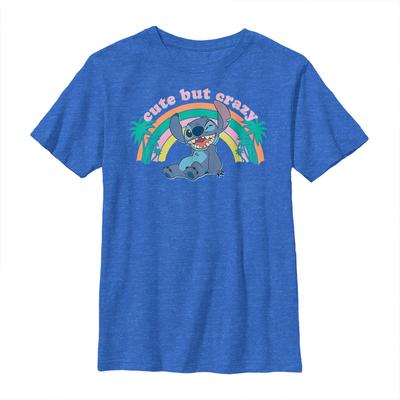 Disney - Lilo & Stitch - Stitch Kawaii - Enfant T-shirt - Bleu royal chiné - Devant