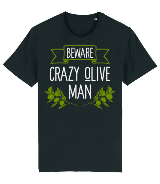 Aperçu: Beware Crazy Olive Man - T-shirt bio Homme Stanley Stella 2.0 - Noir - Devant
