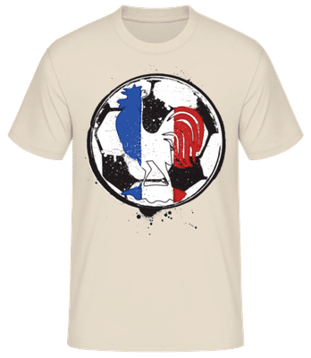 Fußball Frankreich Ball - Männer Basic T-Shirt - Creme - Vorne