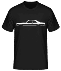 'Mercedes 500 SEC C126' Silhouette - Männer Basic T-Shirt - Schwarz - Vorne
