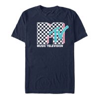 Paramount - MTV - Checkered MTV Inverse - Unisex T-shirt - Bleu marine - Devant