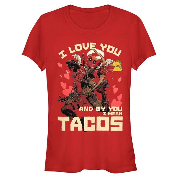 Preview: Marvel - Deadpool - Deadpool Taco Love - Valentine's Day - Women's T-Shirt - Red - Front