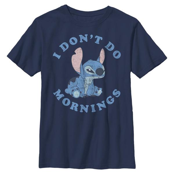 Aperçu: Disney - Lilo & Stitch - Stitch Mornings - Enfant T-shirt - Bleu marine - Devant