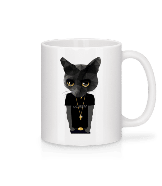 Aperçu: Gangsta De Chat De Polygone - Mug en céramique blanc - Blanc - Devant