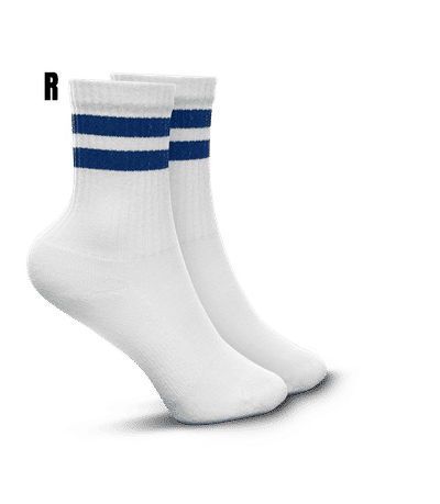 Chaussettes de tennis Mr. Socks - Blanc / Bleu - Droite