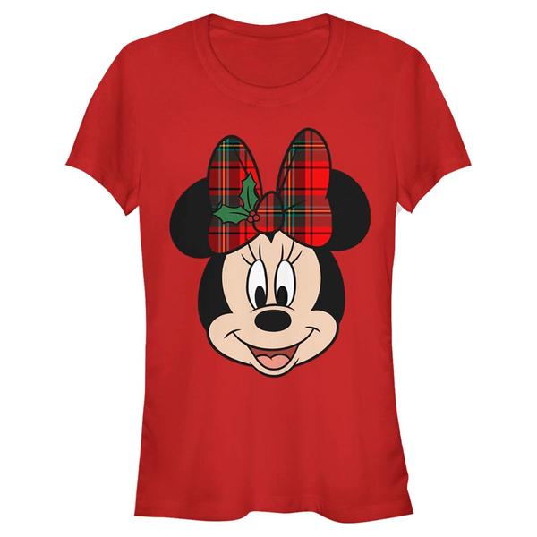 Aperçu: Disney Classics - Mickey Mouse - Minnie Mouse Big Minnie Holiday - Christmas - Femme T-shirt - Rouge - Devant