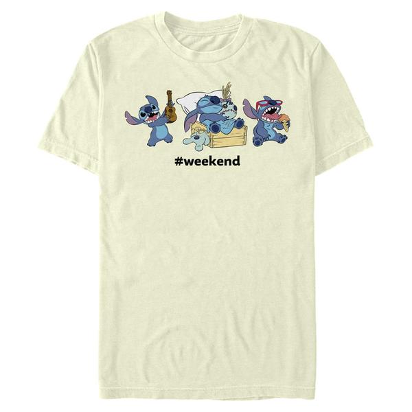 Aperçu: Disney - Lilo & Stitch - Stitch Logo Demo Glow Weekend - Homme T-shirt - Crème - Devant