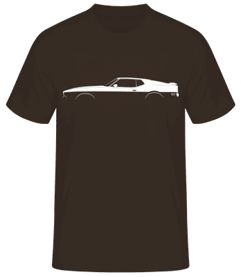 'Ford Mustang Mach 1 (1971)' Silhouette - Men's Basic T-Shirt - Brown - Front