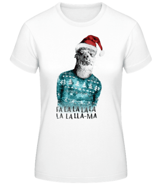 Aperçu: Lama De Noël - T-shirt standard Femme - Blanc - Devant