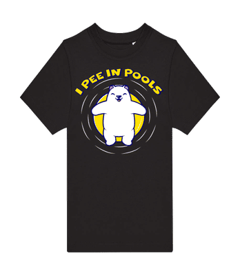 I Pee In Pools - Kids B&C T-Shirt - Black - Front