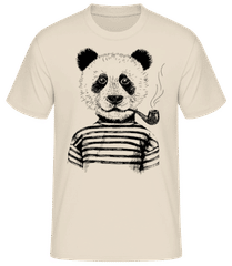 Hipster Panda Schwarz · Männer Basic T-Shirt