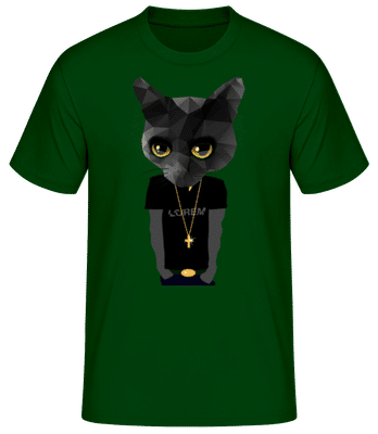 Gangsta De Chat De Polygone - T-shirt standard Homme - Vert bouteille - Devant