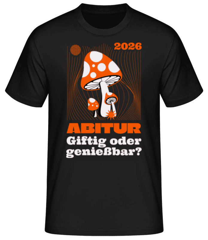 Vorschau: Abitur Giftig Oder Genießbar - Männer Basic T-Shirt - Schwarz - Vorne