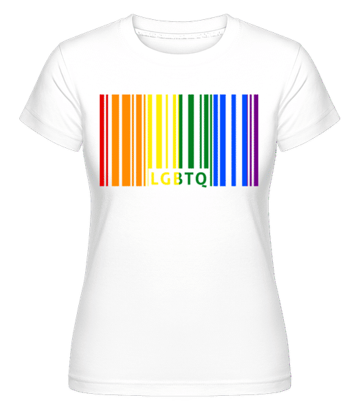 Aperçu: Code-barres LGBTQ -  T-shirt Shirtinator femme - Blanc - Devant