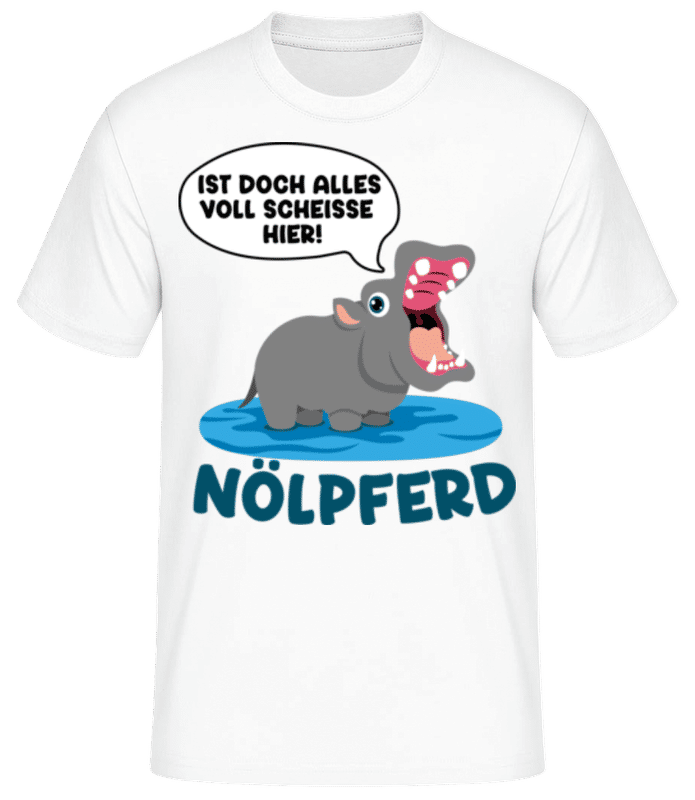 Vorschau: Nölpferd - Männer Basic T-Shirt - Weiß - Vorne