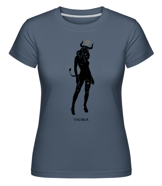 Aperçu: Female Zodiac Sign Taurus - T-shirt Shirtinator femme - Bleu denim - Devant