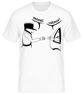 Papiers Ciseaux - T-shirt standard Homme - Blanc - Devant