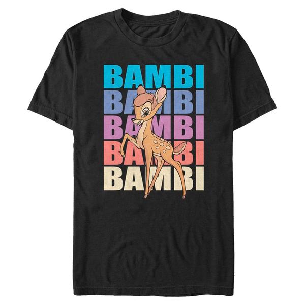 Aperçu: Disney Classics - Bambi - Bambi Name Stacked - Homme T-shirt - Noir - Devant
