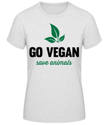 Go Vegan Save Animals - Women's Basic T-Shirt - Heather grey - Front