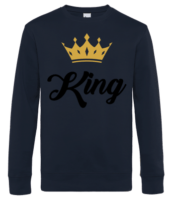King - Sweat-shirt standard pour homme - Bleu marine - Devant