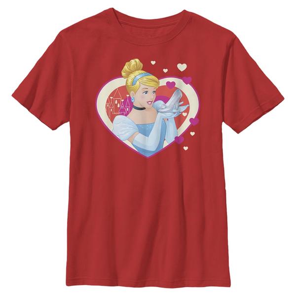 Aperçu: Disney - Princesses Disney - Popelka Hearts - Enfant T-shirt - Rouge - Devant
