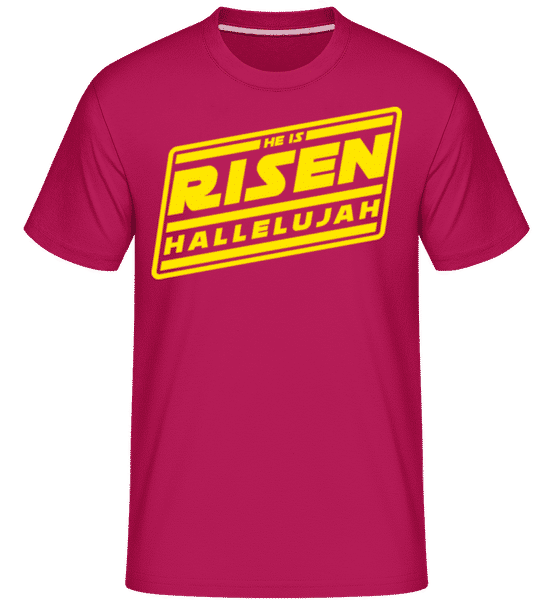 Aperçu: He Is Risen Hallelujah -  T-Shirt Shirtinator homme - Magenta - Devant