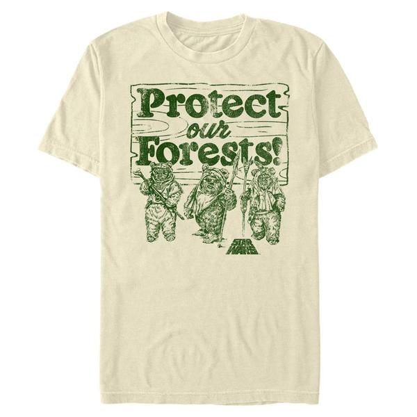 Aperçu: Star Wars - Ewoks Protect Our Forest - Homme T-shirt - Crème - Devant