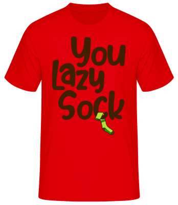 You Lazy Sock - Männer Basic T-Shirt - Rot - Vorne