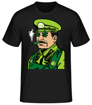 Mario Stalin Weed - Camiseta básica para hombre - Negro - delante