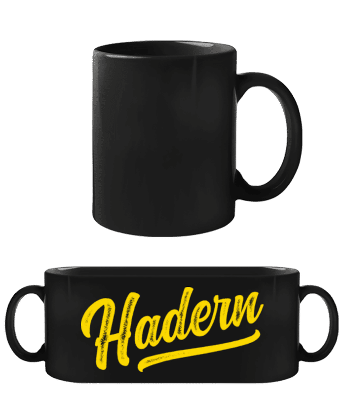 Vorschau: Hadern Swoosh - Schwarze Tasse - Schwarz - Vorne
