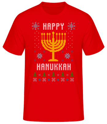 Happy Hanukkah - Men's Basic T-Shirt - Red - Front