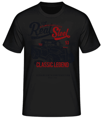 The Real Steel - Men's Basic T-Shirt - Black - Front