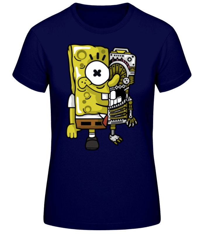 Vorschau: Spongebob - Frauen Basic T-Shirt - Marine - Vorne