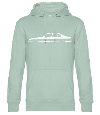 'BMW M5 E34' Silhouette - Unisex Premium Hoodie - Mint Green - Front