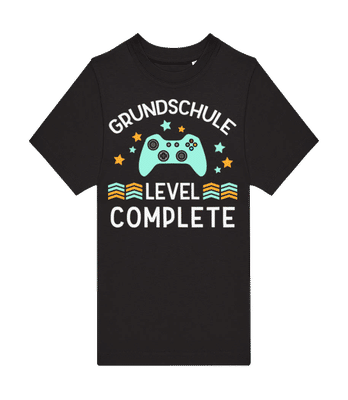 Grundschule Level Complete - Kinder T-Shirt B&C - Schwarz - Vorne