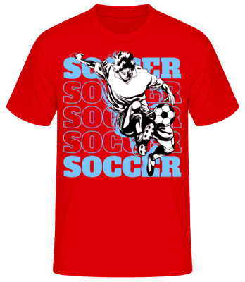 Soccer Player - Men's Basic T-Shirt - Red - Front