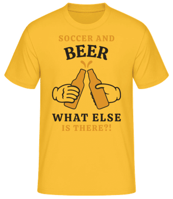 Soccer And Beer What Else - Men's Basic T-Shirt - Golden yellow - Front