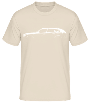 'BMW XM' Silhouette - Pánské basic tričko - Krémová - Napřed