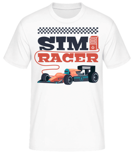 Sim Racer - T-shirt standard Homme - Blanc - Devant