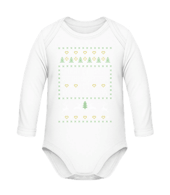 Mein Erstes Weihnachten  - Baby Bio Strampler Longsleeve - Weiß - Vorne