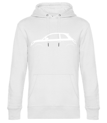 'Fiat 500 Abarth (2008)' Silhouette - Pánská standardní mikina s kapucí - Bílá - Napřed